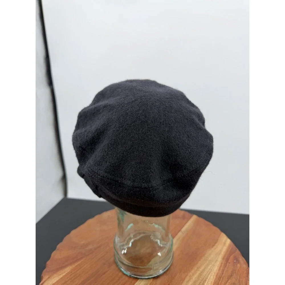 Four Buttons San Diego Hat Co Newsboy Cap Womens OS Black Wool Blend Cabbie Hat